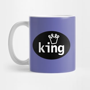 King and Crown on Black Oval Mug